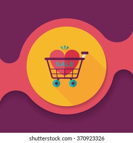 Valentine's Day SALE flat icon with long shadow,eps10