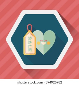 Valentine's Day SALE flat icon with long shadow,eps10