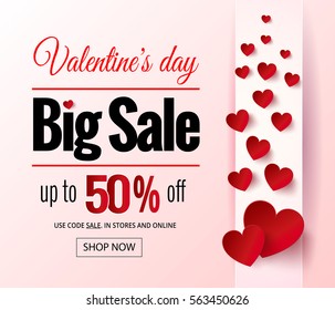 Valentines Day sale flayers. Flat illustrations of online shopping website and mobile website banners, posters, newsletter designs, ads, coupons, social media banners.