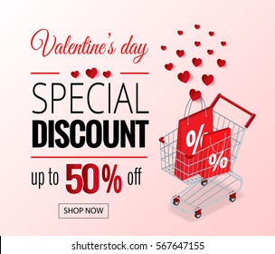 Valentines Day sale flayers. Vector Valentines Day for online shopping website and mobile website banners, posters, newsletter designs, ads, coupons, social media banners.