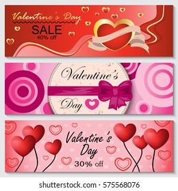 Valentines day sale flyers,vector illustration.Hearts balloons shape pattern.For wallpaper, invitation,poster,brochure and banner.Voucher discount offer for web site,advertising and marketing concept