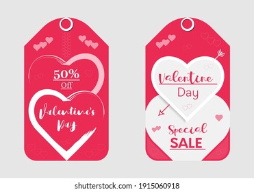 Valentines day sale labels with rope 