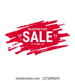 Valentine's day sale offer, banner.Shop market poster design.Clearance template 
