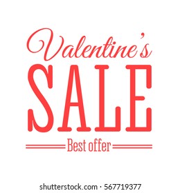 Valentines day sale offer. Vector illustration