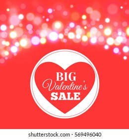Valentines day sale offer. Vector illustration