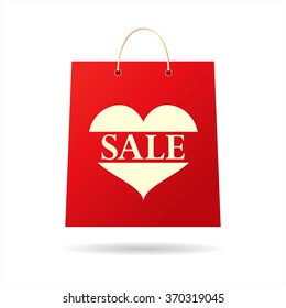 valentine's day sale package isolated on white background