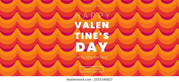 Valentine's Day Sale. Valentine's Party Design Set. Modern Creative Art with Hearts and Love Typography for Advertising, Social Media, Posters, Banners, Covers. Minimalist Geometric Background.