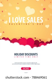 Valentines day sale poster and background. Wallpaper, flyers, invitation, posters, brochure, voucher banners Vector illustration