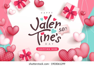 Valentine's day sale poster or banner backgroud. 