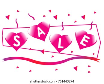 Valentines day sale poster banner web flyer brochure symbol background illustration