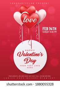 Valentines day sale poster with red and pink hearts background.Vector illustration.Wallpaper.flyers, invitation, posters, brochure, banners.