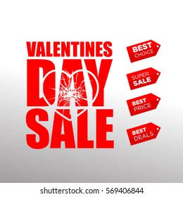 Valentines day Sale with price tag. You can use for Prize label, Discount Badge and Promotion sale. vector Illustration eps.10