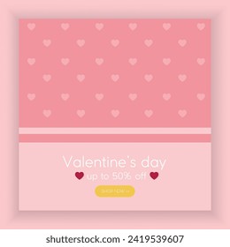 Valentine's day sale promo in paper style