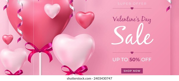 Valentines day sale promo vector design in eps 10