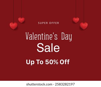 Valentine's day sale promotion card design