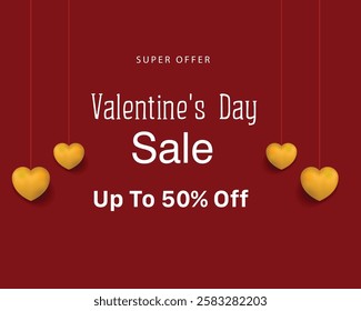 Valentine's day sale promotion card design