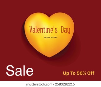 Valentine's day sale promotion card design