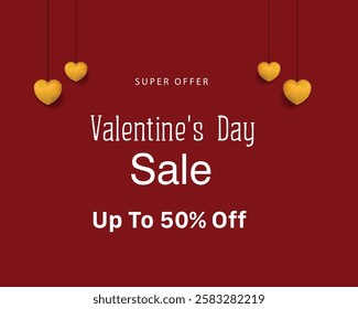 Valentine's day sale promotion card design