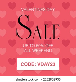 Valentines Day Sale Red Template Vectorart