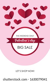 Valentines day sale, shop, poster, flyer, banner, february 14