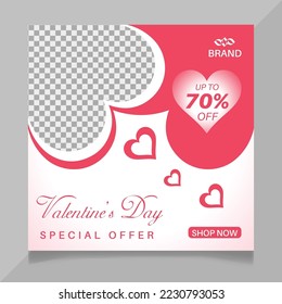 Valentine's Day Sale Social Media Post Design