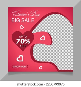 Valentine's Day Sale Social Media Post Design