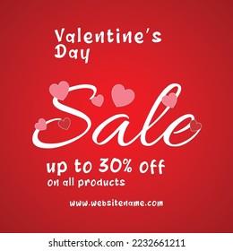 valentine's day sale social media post or flyer template design