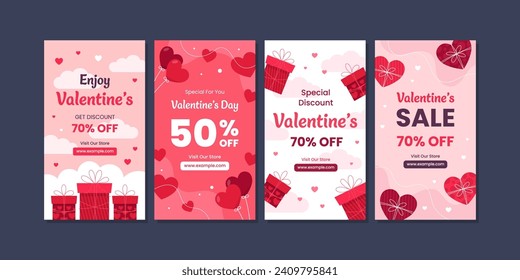 valentine's day sale social media template collection