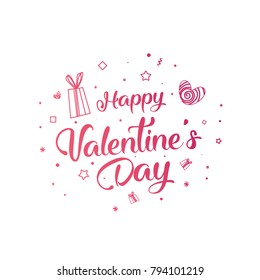 Valentine's day sale text with gift. The banner can be used in mailings, magazine promotions. There is a place text.