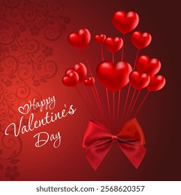 Valentine's day sale text vector banner. Valentine's day podium promo discount offer with heart and paper cut clouds for greeting card design. Vector illustration