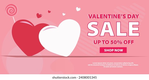 "Valentine's Day Sale: Unwrap love with our banner template, featuring exclusive offers and spreading joy on this romantic occasion!"