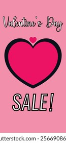 Valentine's Day sale vertical banners set with baby pink and pink hearts. Illustration for greeting cards, gift, wallpaper, flyers, invitation, posters, brochure, voucher, banners.