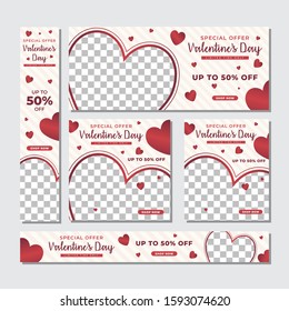 Valentine's Day Sale Web Banners Social Media Collection