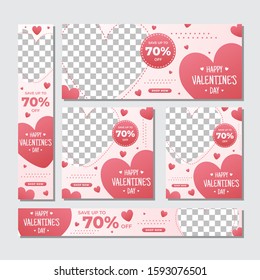 Valentine's Day Sale Web Banners Social Media Collection