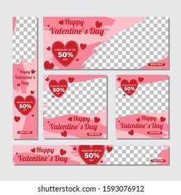 Valentine's Day Sale Web Banners Social Media Collection