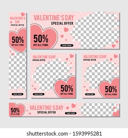 Valentine's Day Sale Web Banners Social Media Collection