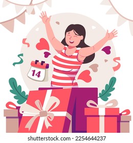 Valentine's day sales background illustration. Happy anniversary background