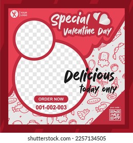 Valentines day sale.Vector illustration.poster, flyer,banner, food sale promotion