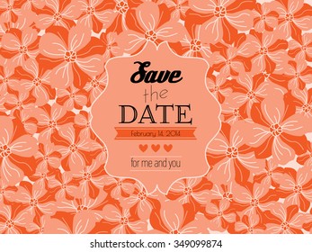 Valentines Day Save the Date Invitation Card Vector Template