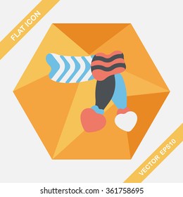 Valentine's day scarf flat icon with long shadow,eps10