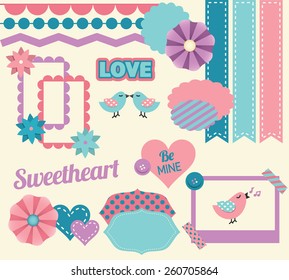 Valentine's Day Scrapbook Elements