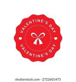 Valentinstag-Siegel, kreisförmiges Vektorabzeichen, einzeln auf weißem Hintergrund. EPS 10