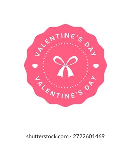 Valentines Day seal round vector badge isolated on white background. Eps 10