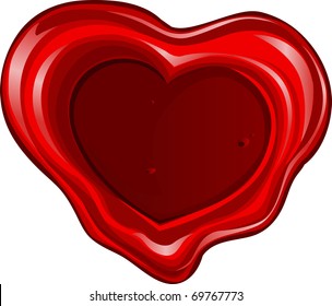 Valentine`s day sealing wax in heart shape