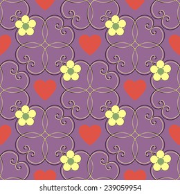 Valentine's Day seamless abstract background vector floral illustration