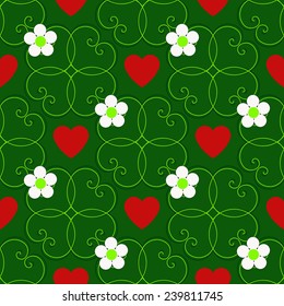 Valentine's Day seamless abstract background vector floral illustration