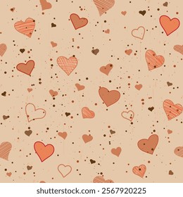 Valentine's day seamless background with colorful hearts for greeting card and gift design