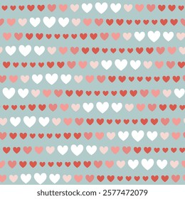 Valentine's Day seamless background. An endless texture with a lot of many multicolored hearts en pink tones. vector illustration for backdrop, greeting, invitation, fabric, wallpaper, packaging