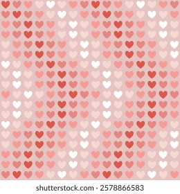 Valentine's Day seamless background. An endless texture with a lot of many multicolored hearts en pink tones. vector illustration for backdrop, greeting, invitation, fabric, wallpaper, packaging