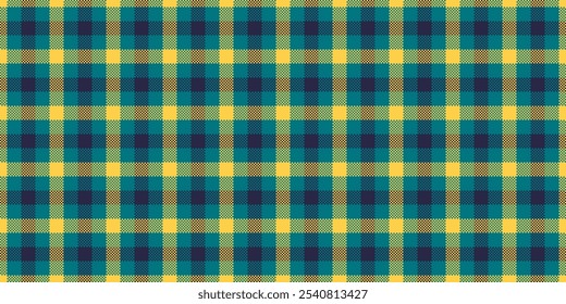 Valentines day seamless background pattern, graph vector check textile. Industry plaid tartan fabric texture in cyan and amber colors palette.